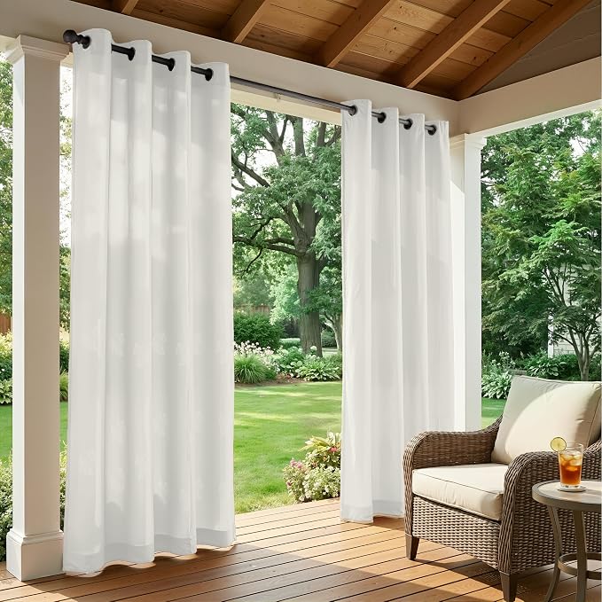 Set of 2 Outdoor Curtains for Patio Waterproof, Breathable Grommet Panels for - Image 2
