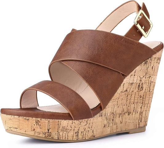 Perphy Open Toe Platform Wedge Sandals for Women