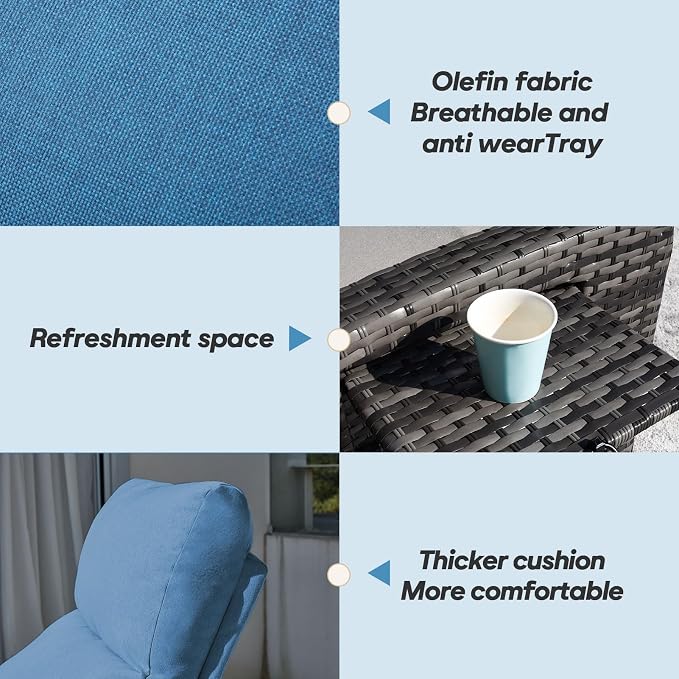 Upgraded Outdoor Recliner Chair, Reclining Patio Chairs - Image 4