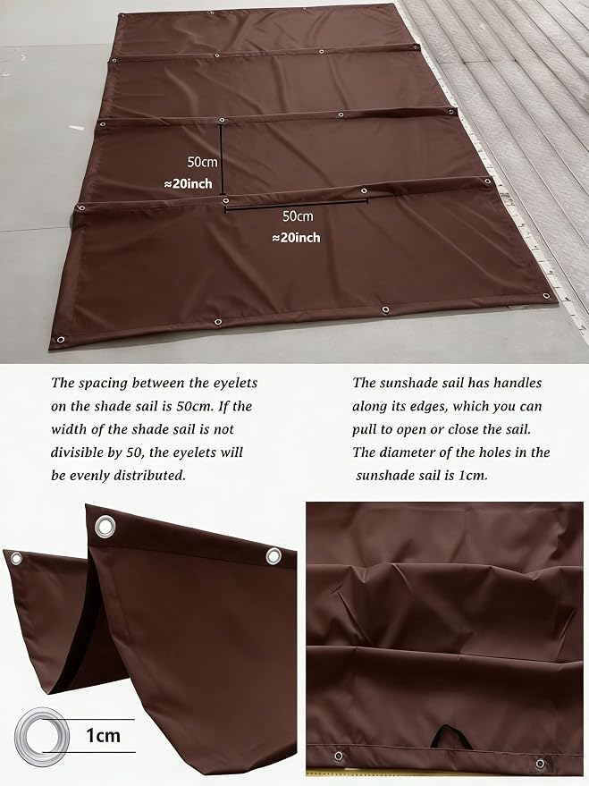 Retractable Wave Shade Cloth Waterproof 9' x 22' Sun Shade Sail Waterproof - Image 4