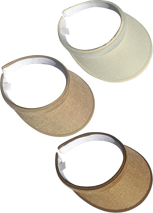 3 Pieces Clip On Visors Women Men Visor Sun Hats Hat Outdoor Sports Golf Beach Travel Tennis Cap