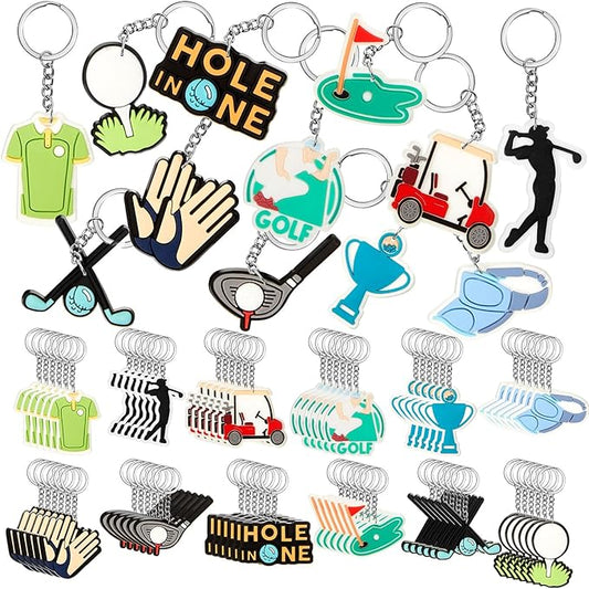 Batiyeer 72 Pack Golf Ball Keychains Bulk Party Favors Sports Ball Key Chains Funny Keyring Gifts for Women Men Birthday Supplies