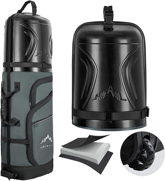 Golf Travel Bag with PC Hard Case Top, 1680D Heavy Duty Oxford Fabric Golf clubs Travel Bags for Airlines with Wheels, Wear-Resistant, Foldable