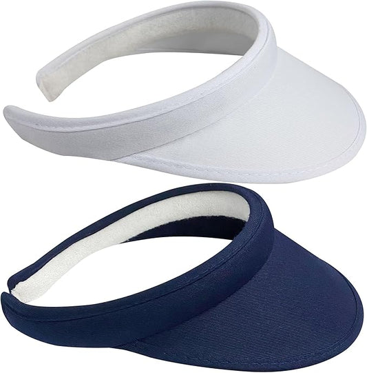 2 Pack Sun Visor Hats Women Men Clip On Wide Brim Visors Hat Outdoor Sports Golf Beach Travel Tennis Caps