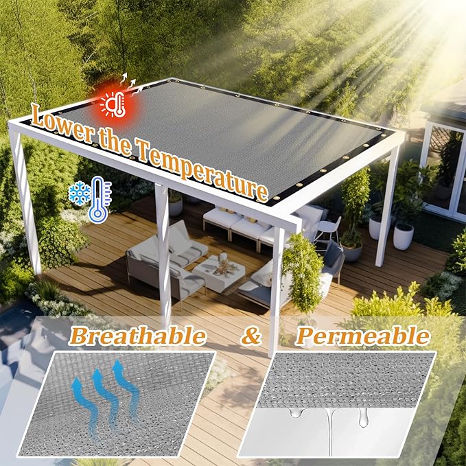 Shade&Beyond Customized Size 17' X 17' Shade Cloth - Image 2