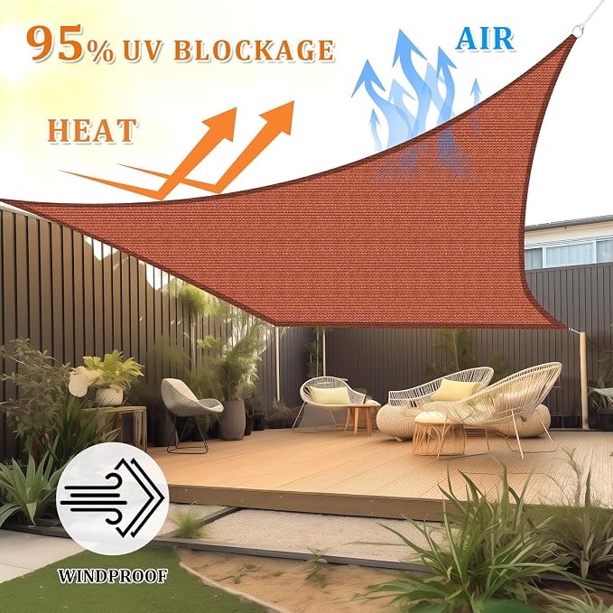 Shade&Beyond 6'x8' Sun Shade Sail Canopy Rectangle, UV Block Breathable Curved - Image 2