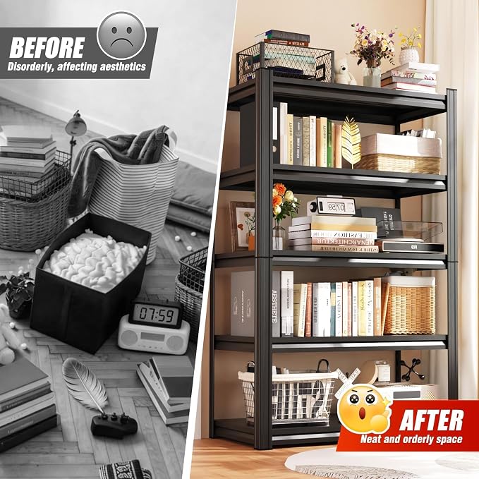 4-pack 46''W Storage Shelves, Adjustable Shelving Unit, 5T Metal Garage Shelving - Image 6