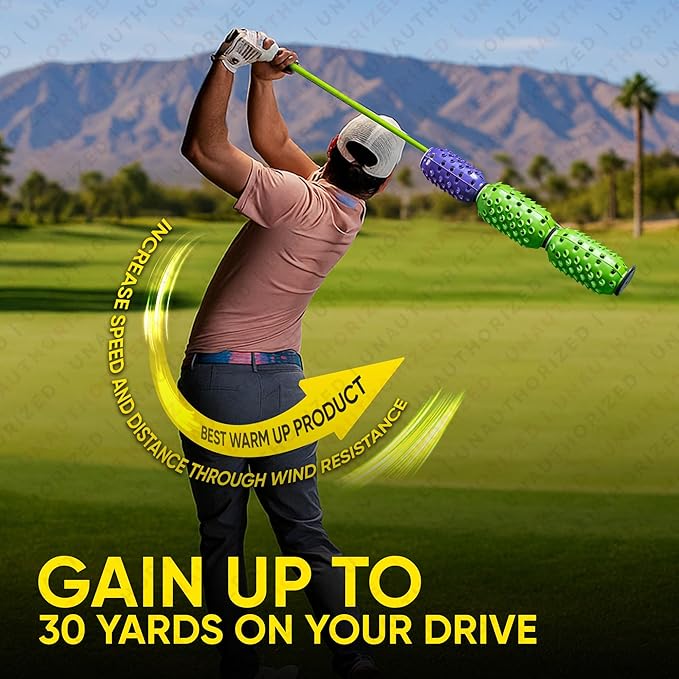 Aero Stiff Shaft, Golf Training Aid and Warm Up Tool, Speed Stick for Golf, Golf Swing Trainer, Improves Swing Speed, Wind Resistance, Adjustable Pineapples, Gain Up to 30 Yards On Your Drive