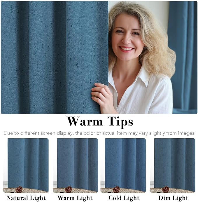 H.VERSAILTEX Blackout Curtains Linen Curtains 120 inches Long 100% Black Out - Image 5