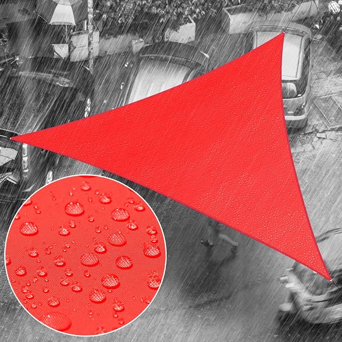 Royal Shade 14' x 15' x 20.5' Red Triangle Waterproof Sun Shade Sail Order to by RoyalShade