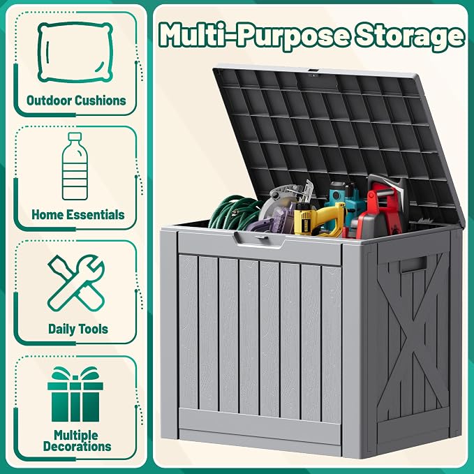 Devoko 40 Gallon Deck Box Lockable Outdoor Storage Box Waterproof - Image 4