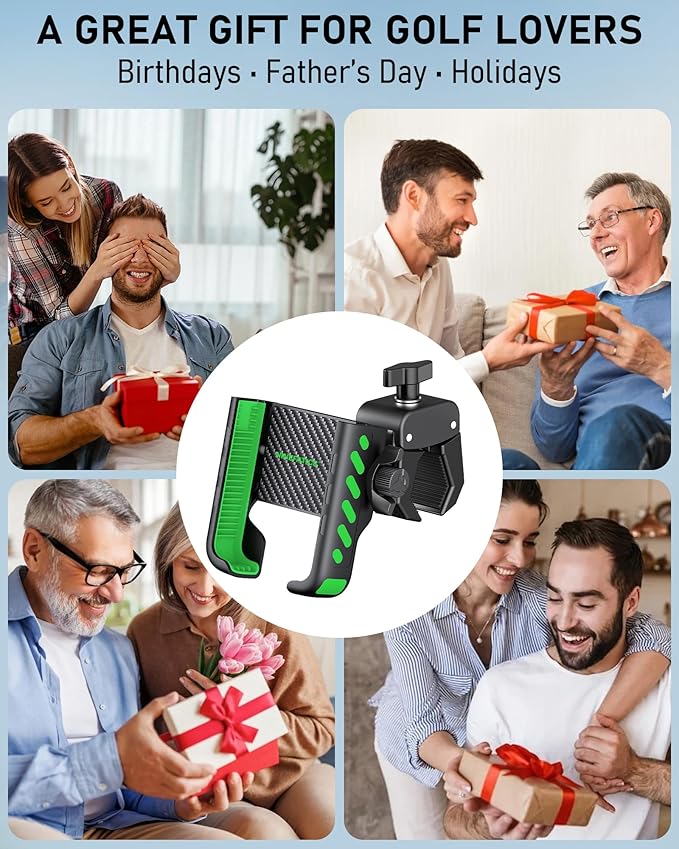 Golf Cart Phone Holder Mount, Golf Cart Accessories Essential Gift for Golfers Men Women, Fits EZGO Club Car Yamaha, Phone Caddy for iPhone Galaxy Pixel, 2025 Stocking Stuffers, for Men