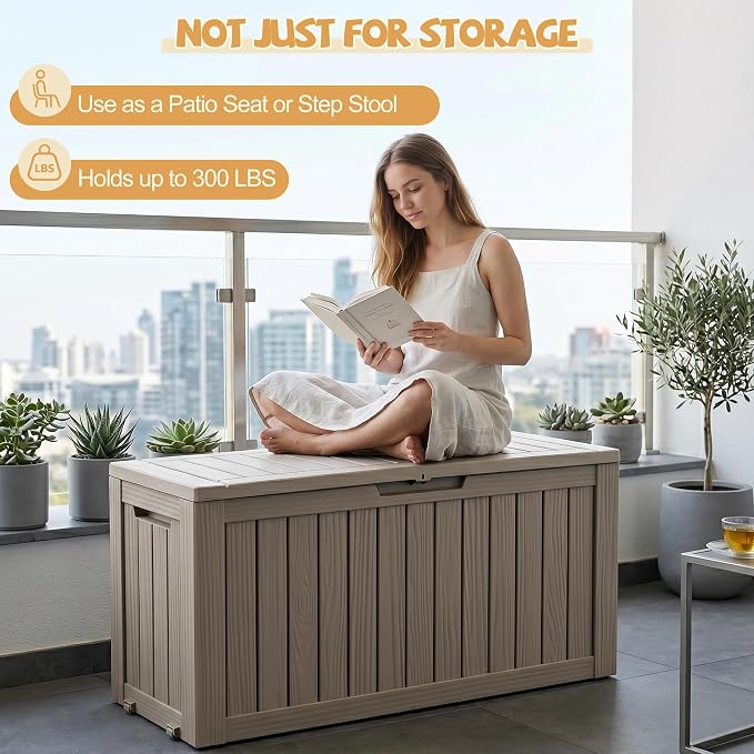 Outdoor Storage Box Waterproof, 150 Gal Gen 2 Resin Deck Box - Image 7