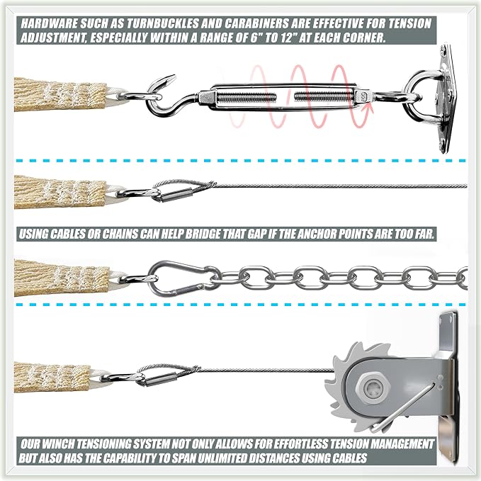 Amgo Custom Size 15' x 24' x 28.3' Blue Right Triangle Sun Shade Sail UPF50+ - Image 7