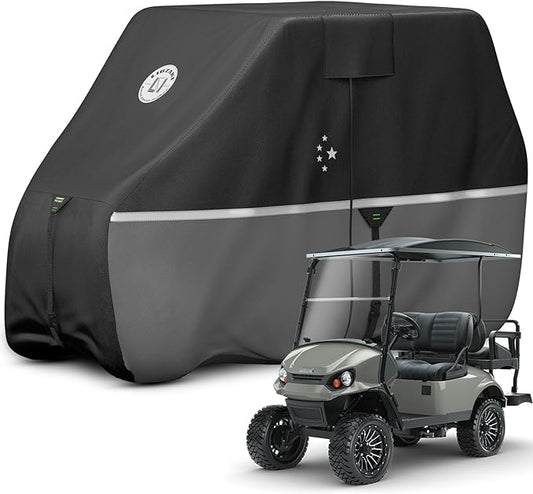 Waterproof Golf Cart Cover, Heavy Duty Marine Grade Fabric, Universal Fits for Most Brand 2/2+2/4+2 Passengers Yamaha, Honda, Club Car, EZGO Golf Cart