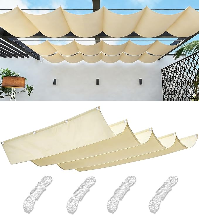 Retractable Waterproof Wave Awning Cover 6' x 25' by WoaceSunShadeSail