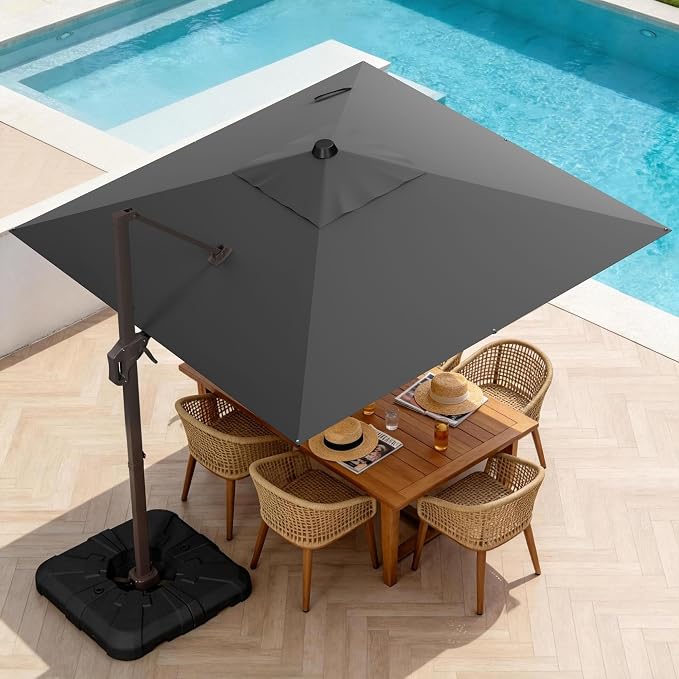 10' X 10' Patio Umbrella Cantilever Outdoor Rectangle Umbrella - Image 9