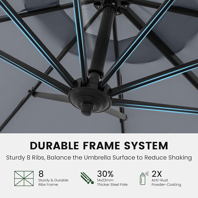 9' x 12' Cantilever Offset Patio Umbrella - Image 7