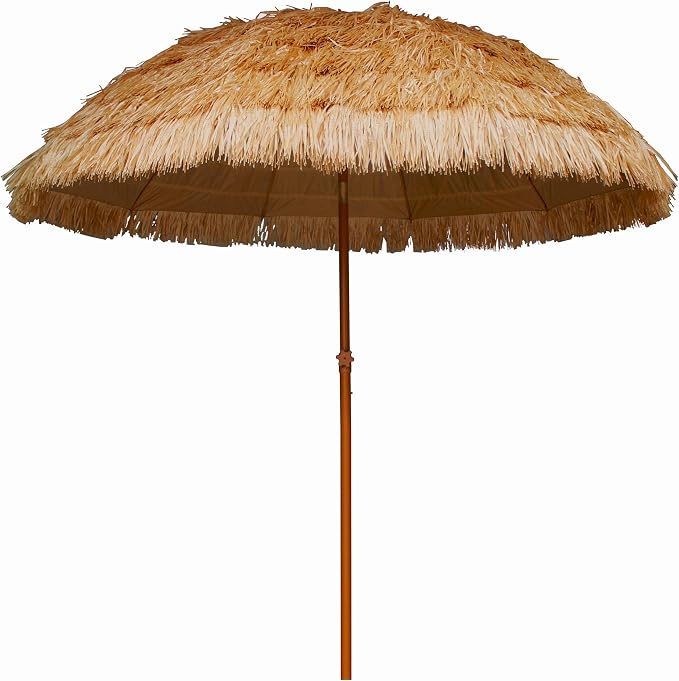 AMMSUN 7.5ft Hula Thatched Tiki Patio Beach Umbrella Hawaiian Style 10 Ribs UPF - Image 3