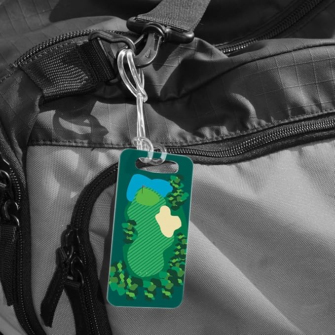 ChalkTalkSPORTS Golf Luggage & Bag Tag | Golf Course | Standard Lines on Back | Small