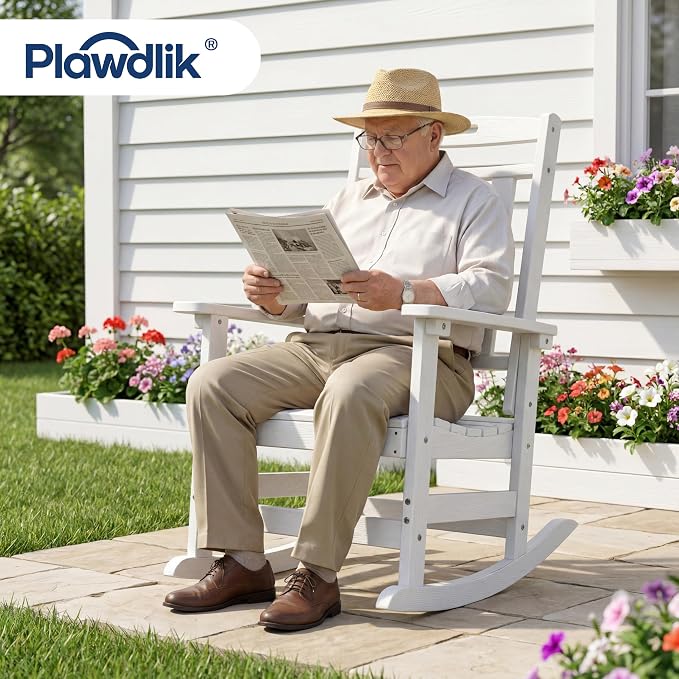 Oversized HDPE Outdoor Rocking Chair Set of 2, All-Weather, Extra Large & Extra - Image 3
