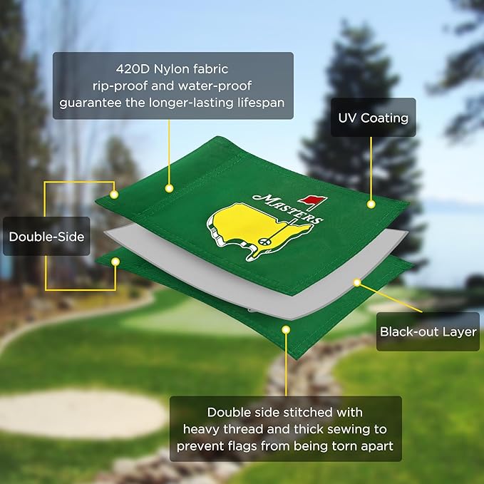 2025 Themed Mini Golf Flag, 8x6 Inch, Double-Sided Silk-Printed, Durable 420D Nylon, Ideal for Backyard Practice Putting Green