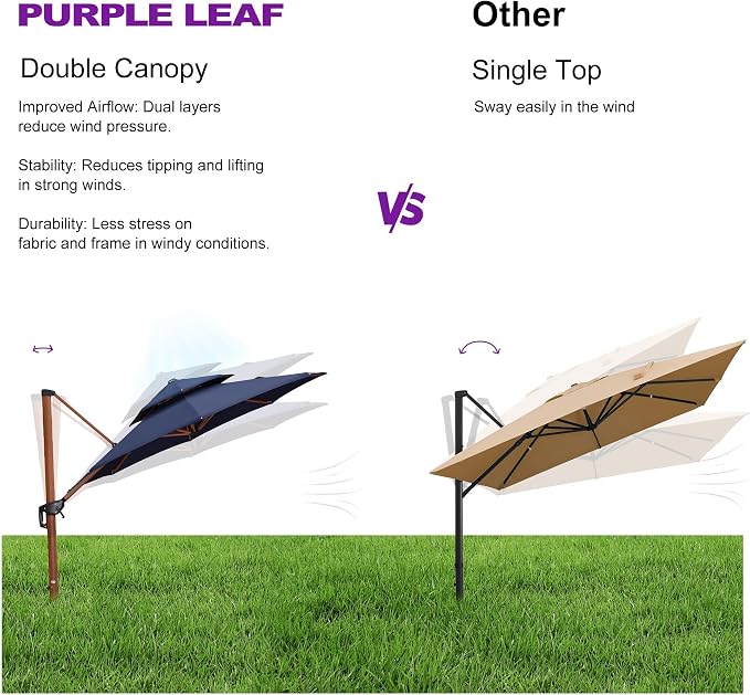 PURPLE LEAF Cantilever Umbrella - Image 8