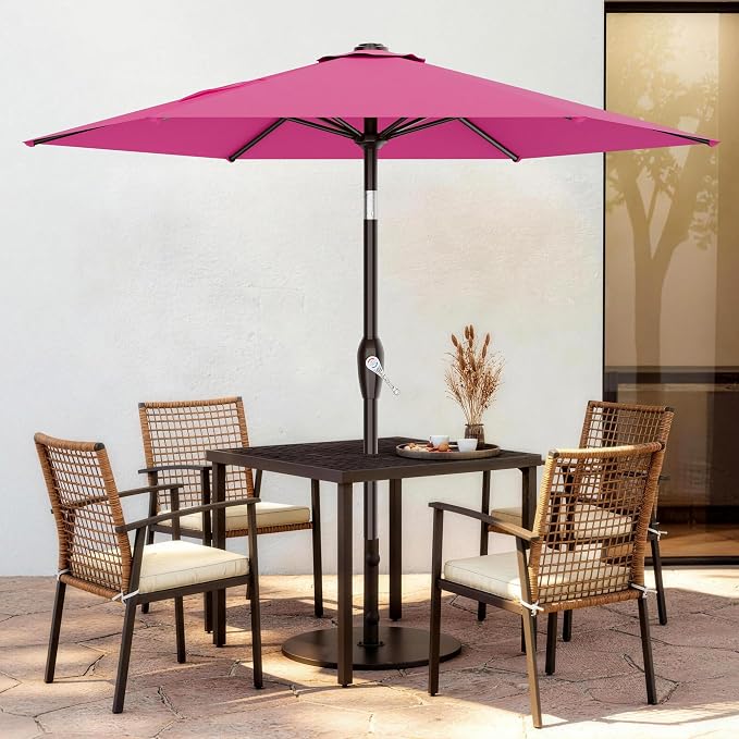 7.5FT Patio Umbrella Table Market Umbrella w/Tilt and Crank, Heavy-Duty Outdoor - Image 2
