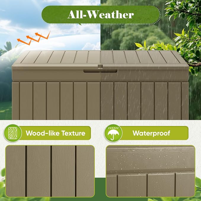 Flamaker Outdoor Storage Box 80 Gallon Resin Waterproof Deck Box | Delivery Box - Image 7