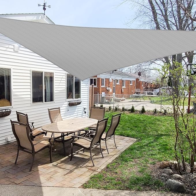 Windscreen4less 14' x 14' x 14' Sun Shade Sail Triangle Outdoor Canopy Cover UV - Image 6