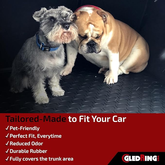 Gledring USA Custom Fit All-Weather Rubber Cargo Liner Intended for Volkswagen Jetta 2011-2018, No Trimming Required, Tailored Custom Fit, Protects from Rain, Mud, & Snow