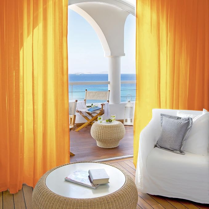 Outdoor Sheer Curtains for Patio Waterproof, 2 Panels Rod Pocket Indoor/Outdoor - Image 7