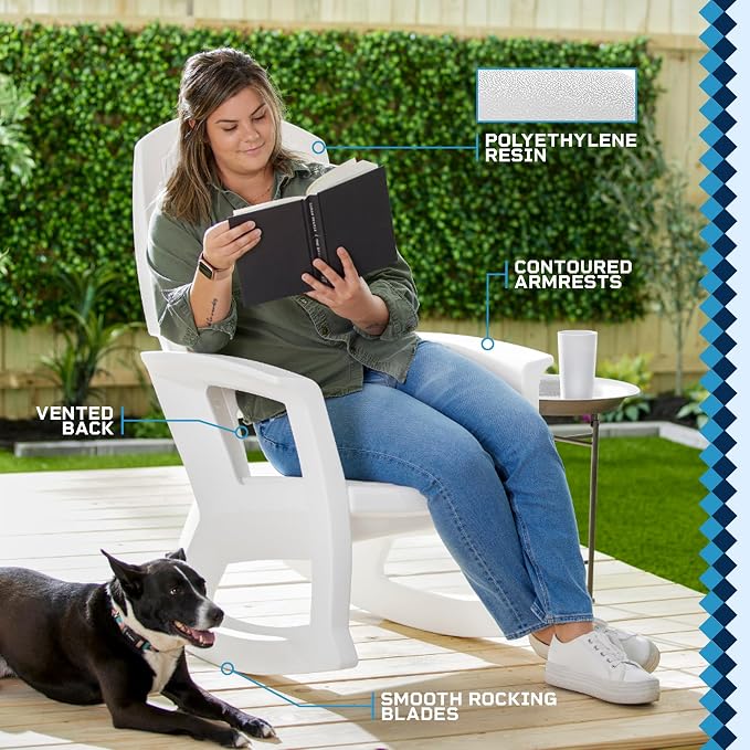 Rockaway Heavy Duty All Weather Rocking Chair, 2 Pack | Polyethylene Outdoor - Image 4
