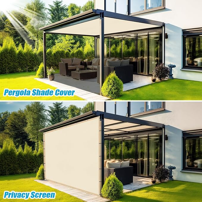 Amagenix 90% Pergola Shade Cover 10' X 10' Sun Shade Cloth - Image 5
