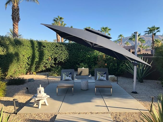 PURPLE LEAF Cantilever Outdoor Umbrella 11' x 11' Large Double Top, 3-Yr - Image 2