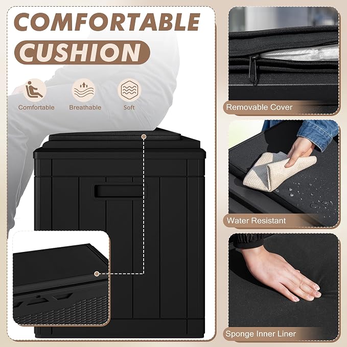 Devoko 100 Gallon Deck Box Waterproof Outdoor Storage Box - Image 3