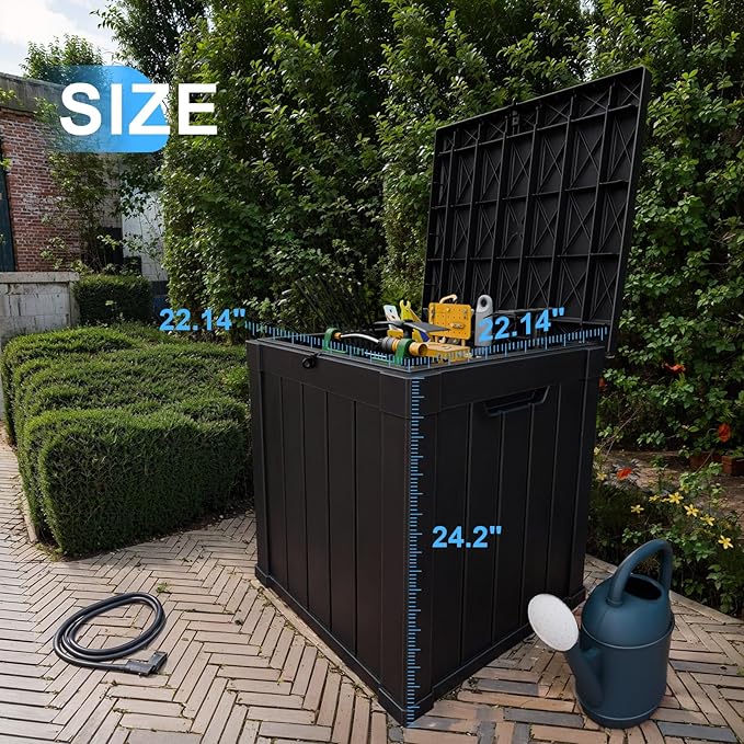 51 Gallon Outdoor Deck Box, Lockable Waterproof Outdoor Storage Boxes - Image 2