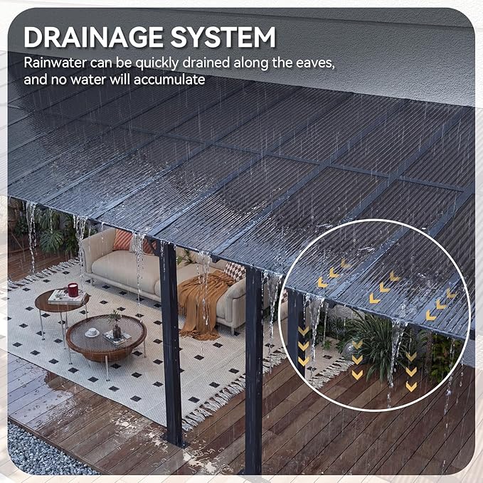 Aoxun 30’x10’ Gazebo with Aluminum Frame & Polycarbonate Panel, Outdoor Patio - Image 6