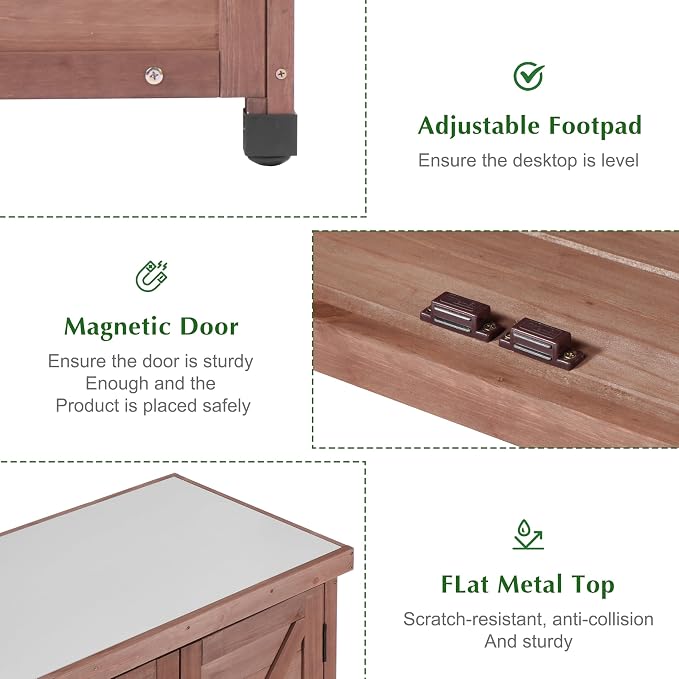 Outdoor Storage Cabinet & Potting Bench Table - Image 6