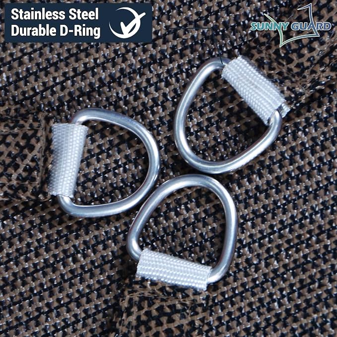 SUNNY GUARD Custom Size 8'x9'x12' Brown Sun Shade Sail Right Triangle UV Block - Image 6