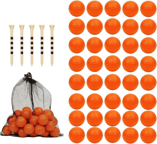 40 Pack Foam Golf Practice Balls - Realistic Feel and Limited Flight Training Balls for Indoor or Outdoor