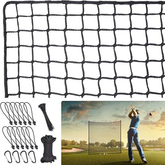 WELSPO Heavy Duty Ball Netting - Sports Practice Barrier Net, 10x10ft/10x15ft for Golf, Baseball, Hockey, Soccer