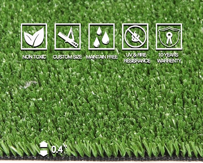 Artificial Grass Turf, 1ft x 59ft 0.4" Pile Height, Indoor Outdoor Fake Astroturf Rug Carpet Mat for Balcony Decor Backyard Patio Backdrop Fence Wall Decorations Dogs