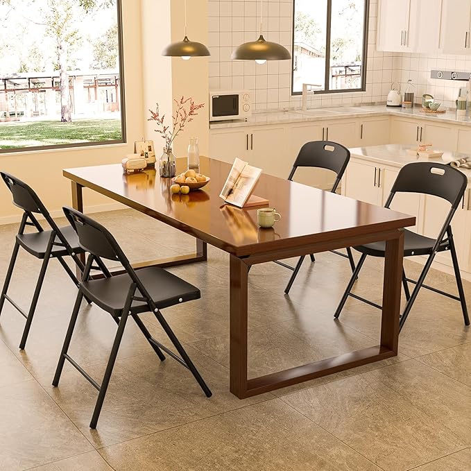 Bonnlo 8-Pack Black Plastic Folding Chairs, Portable Seat - Image 7