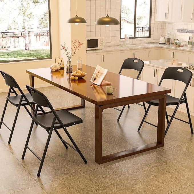Bonnlo 4-Pack Black Plastic Folding Chairs, Portable Seat - Image 7