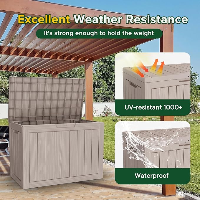 50 Gallon Outdoor Storage Box Waterproof Lockable Deck Boxes | UV Resistant - Image 6