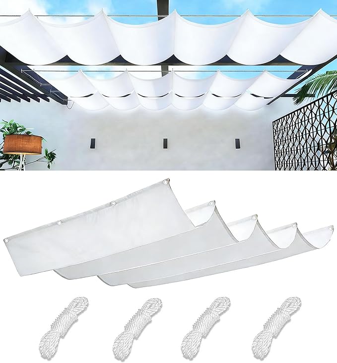 Retractable Wave Shade Cloth Waterproof 13' x 22' Sun Shade Sail Waterproof by WoaceSunShadeSail