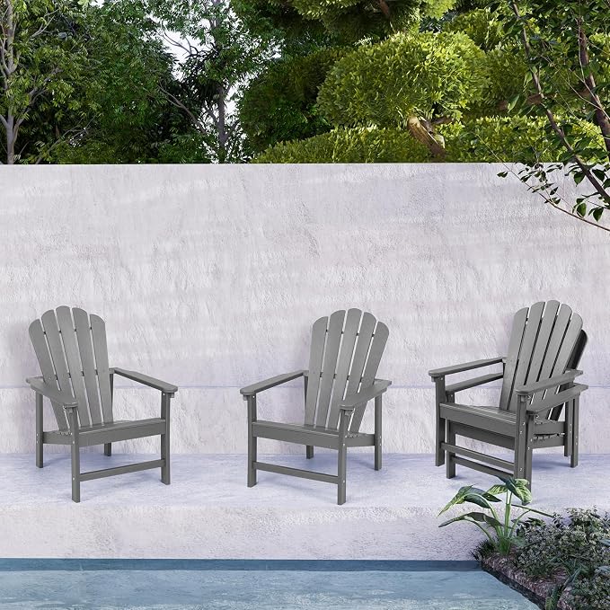 Oversized Stackable Adirondack Chair Set of 4, HDPE Fire Pit Chair | All-Weather - Image 8