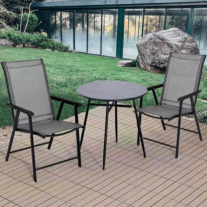 GIANTEX Set of 2 Patio Folding Chairs, Outdoor Chairs - Image 4