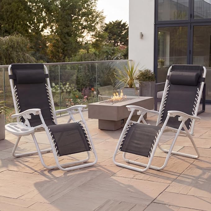 Best Choice Products Set of 2 Adjustable Steel Mesh Zero Gravity Lounge Chair - Image 2